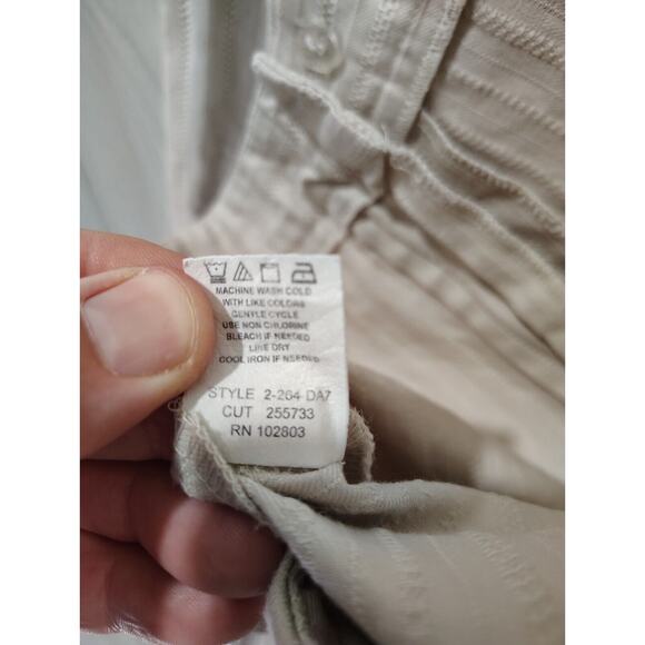 Briggs New York Women's Beige Striped Wide Leg Pants Plus Size 22W 100% Cotton - Picture 5 of 8